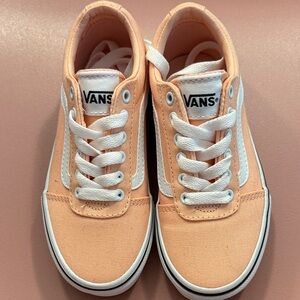 Kids Vans Coral and White Sneakers